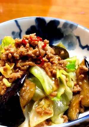 茄子とキャベツの肉味噌 炒め *☻*-レシピのメイン写真