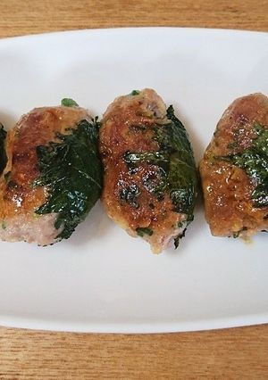 簡単！豚つくねのシソ巻き焼き♪-レシピのメイン写真