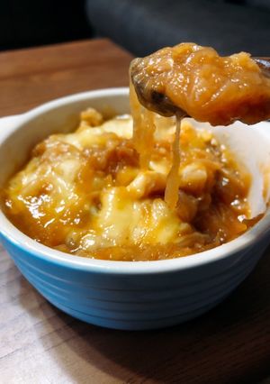 時短飴色玉ねぎ♪オニオングラタンスープ-レシピのメイン写真