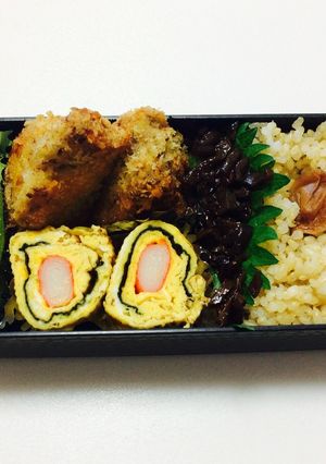 172、鰹カツレツと海苔カマ卵焼き弁当♡-レシピのメイン写真