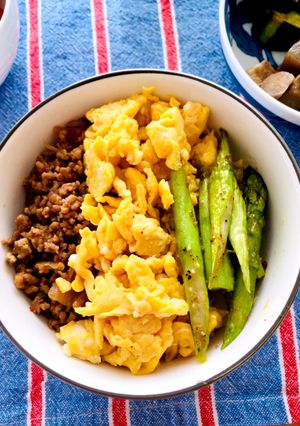 作り置きそぼろで三色丼！-レシピのメイン写真