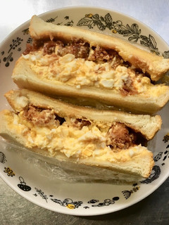 残り物★豚カツサンド+タマゴサンド-レシピのメイン写真