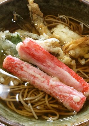 173、梅雨だけに、つゆだく天ぷら蕎麦♡-レシピのメイン写真