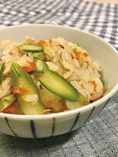 アスパラとツナの炊き込みごはん-レシピのメイン写真