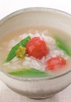 絹さやとプチトマトの春雑炊-レシピのメイン写真