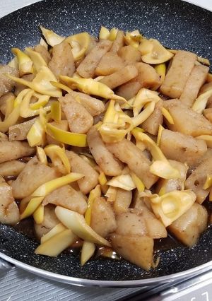 コンニャクと竹の子のピリ辛甘醤油炒め-レシピのメイン写真