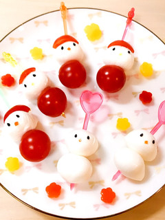 ♡雪だるまとサンタのカプレーゼ♡-レシピのメイン写真