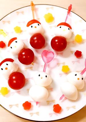 ♡雪だるまとサンタのカプレーゼ♡-レシピのメイン写真