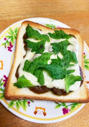 カレーチーズトースト☆青じそトッピング-レシピのメイン写真