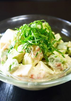 アボカドと豆腐の梅マヨサラダ～大葉のせ～-レシピのメイン写真