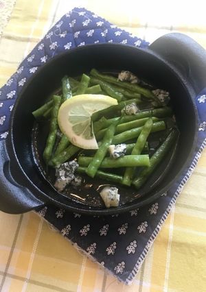 さやいんげんの蒸し煮ブルーチーズ風味-レシピのメイン写真