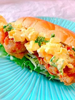 朝食に!唐揚げで作るチキン南蛮風サンド-レシピのメイン写真