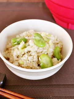 父の日!そら豆と鶏ひき肉の炊き込みごはん-レシピのメイン写真