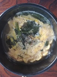 <お粥シリーズ>⑥『ほうれん草と卵粥』-レシピのメイン写真