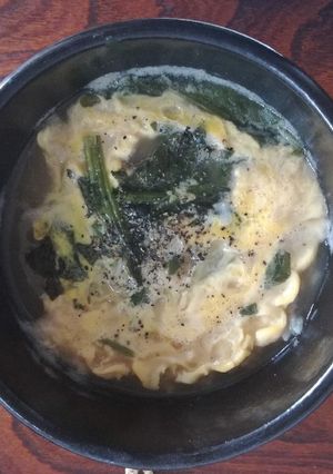 ＜お粥シリーズ＞⑥『ほうれん草と卵粥』-レシピのメイン写真