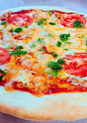 手捏ね生地✨トマトと枝豆のクリスピービザ-レシピのメイン写真