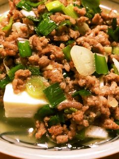 ネギ、ニラと挽き肉のあんかけ豆腐-レシピのメイン写真