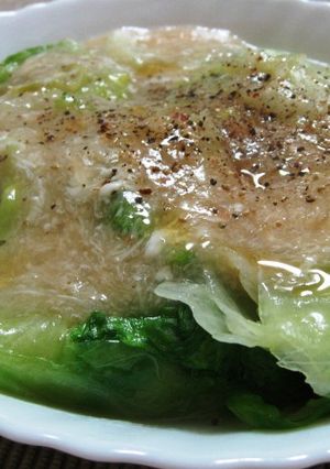 子どもと作る、レタスのカニ餡かけ-レシピのメイン写真
