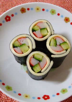 お弁当に♪市松模様のチーズ海苔巻き～☆-レシピのメイン写真