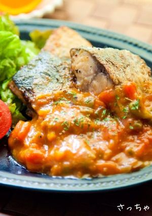 サバの竜田揚げ⁂夏野菜トマトソース-レシピのメイン写真