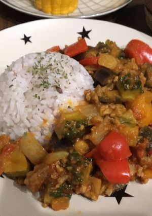 ゴーヤが主役◯夏野菜のキーマカレー-レシピのメイン写真