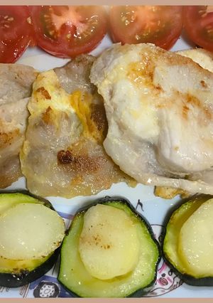 ピカタ⭐︎夏野菜添え!めちゃ簡単-レシピのメイン写真