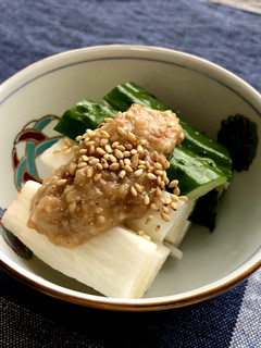 胡瓜と長芋の梅肉入り胡麻酢和え*簡単-レシピのメイン写真