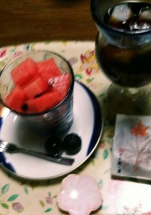 スイカの角切りをグラスに飾って✨☺⛄-レシピのメイン写真