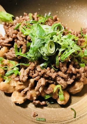 毎日の納豆●納豆＆あまからそぼろあえ-レシピのメイン写真