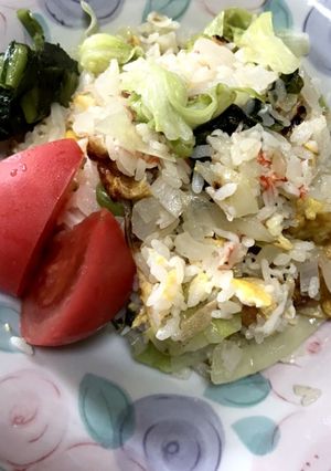 レタスと野沢菜のマヨネーズチャーハン-レシピのメイン写真