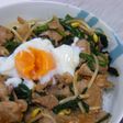 だんな丼★豚肉とにらの韓国どんぶり