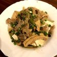 豚肉と油揚の味噌炒め〜温豆腐添え