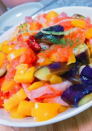 茄子とベーコンのフレッシュトマトパスタ-レシピのメイン写真