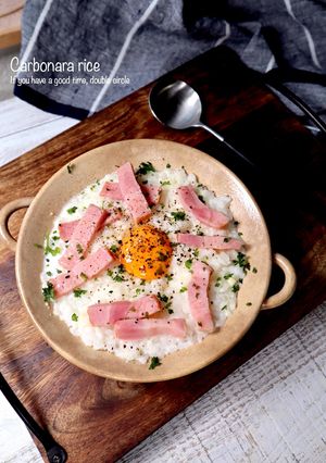レンジで簡単！カルボナーラライス-レシピのメイン写真