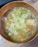 しょうゆラーメンの残りスープで野菜スープ
