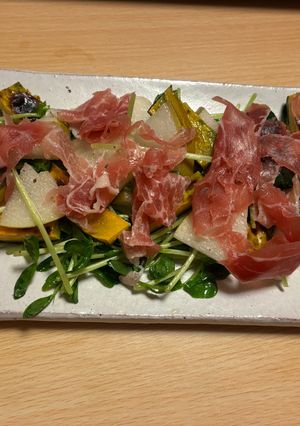 生ハムと梨と豆苗サラダ！-レシピのメイン写真