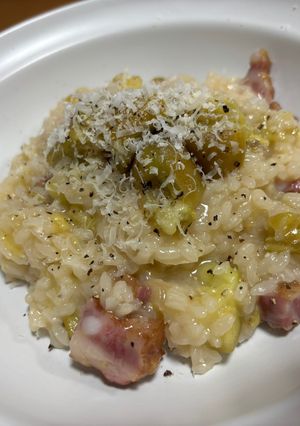焼き茄子とベーコンのリゾット-レシピのメイン写真
