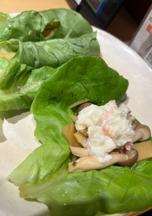 しめじ竹の子とポテサラのサラダ菜巻き-レシピのメイン写真