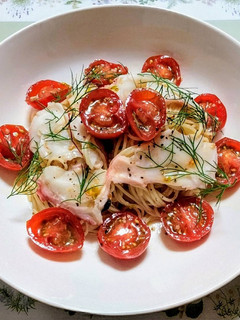 簡単ランチ!トマトたこサッパリ冷製パスタ-レシピのメイン写真