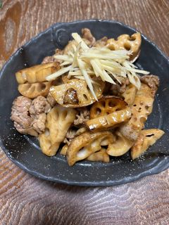 れんこんと豚肉の黒酢炒め-レシピのメイン写真