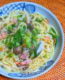 おでんの残り汁で和風 スープパスタ
