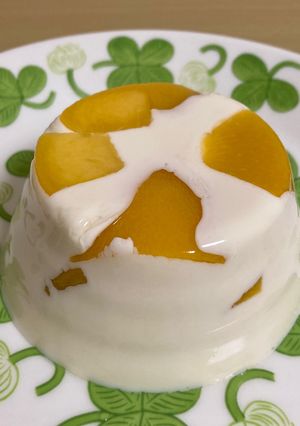 黄桃の濃いミルク寒天-レシピのメイン写真
