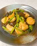 ほたてときくらげと小松菜の豆鼓醤炒め