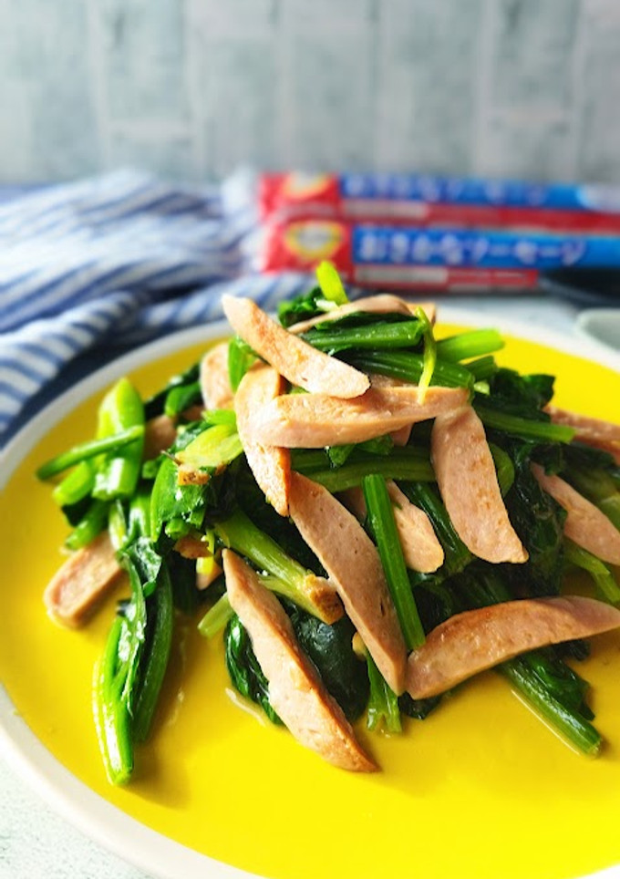 ほうれん草とギョニソのにんにく塩麹炒め-レシピのメイン写真