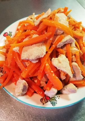 時短で簡単❗胸肉のニンジン炒め-レシピのメイン写真