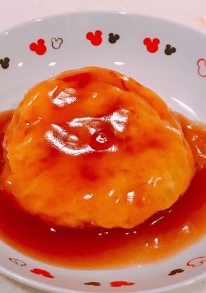 レンジで簡単！ふわふわかに玉の甘酢餡掛け-レシピのメイン写真
