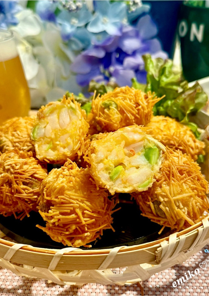 海老と枝豆の素麺揚げ-レシピのメイン写真