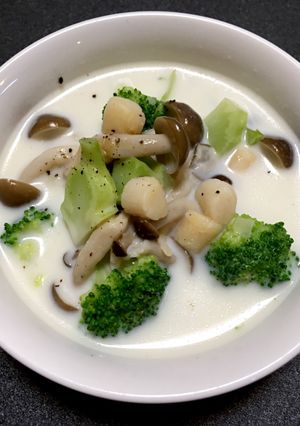 減量期のクラムチャウダー小柱食べなかん風-レシピのメイン写真