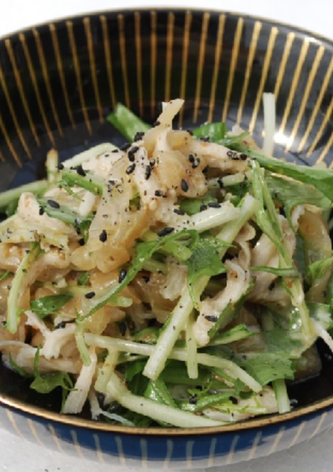 中華くらげと鶏と水菜のサラダ-レシピのメイン写真