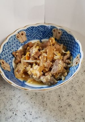 余った親子丼でリメイク！親子もやし炒め-レシピのメイン写真